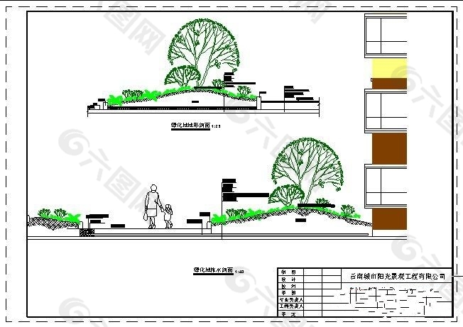 绿地排水及地形剖面通用图