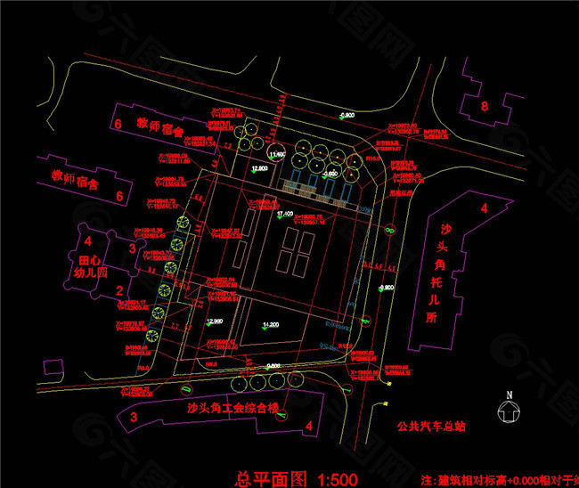深圳体育中心cad图纸景观