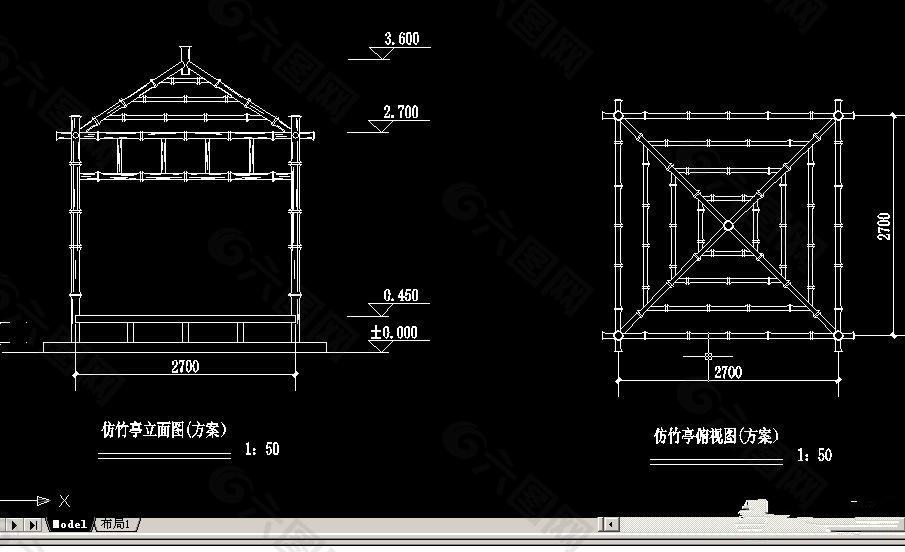 仿竹亭施工图