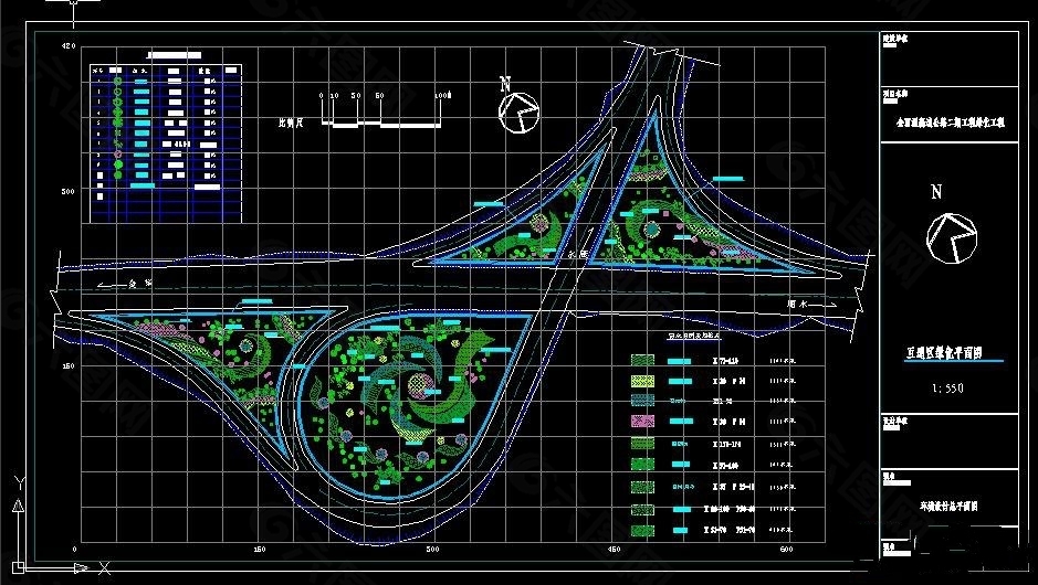高速公路互通绿化平面图