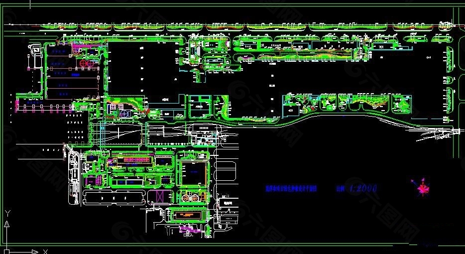 某大型工厂绿化种植设计平面图