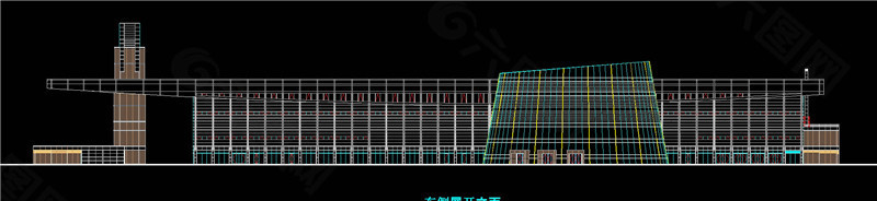 东侧展开立面cad图纸