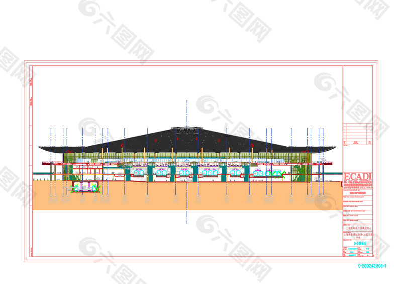 火车站南站建筑工程cad图纸素材