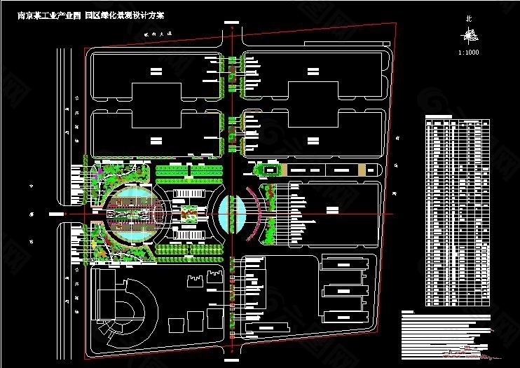 南京某工业园园区绿化设计图