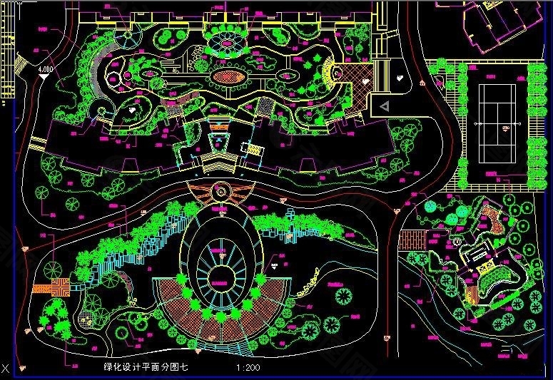 某小区绿化设计总平面图