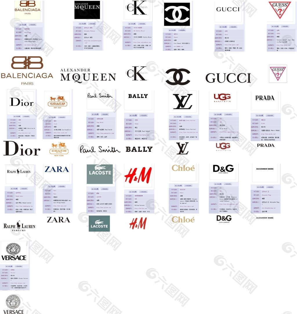 各种奢侈品标志cdr标志源文件