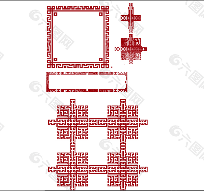 九宫格 中国风ai矢量图