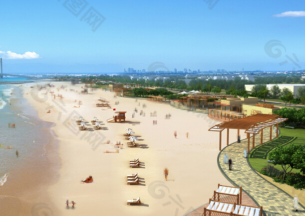 人工沙滩设计图片