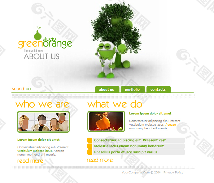 绿色风格模板flash网站模板