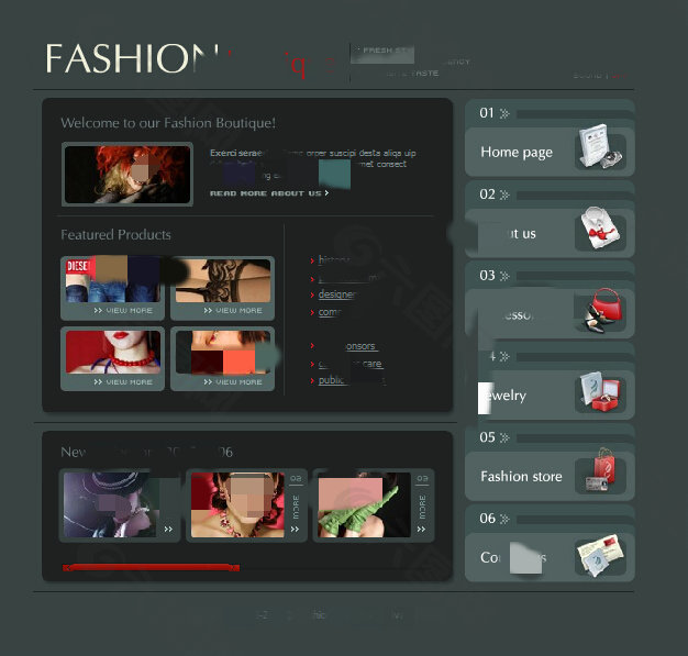 时尚网站页面flash网站模板