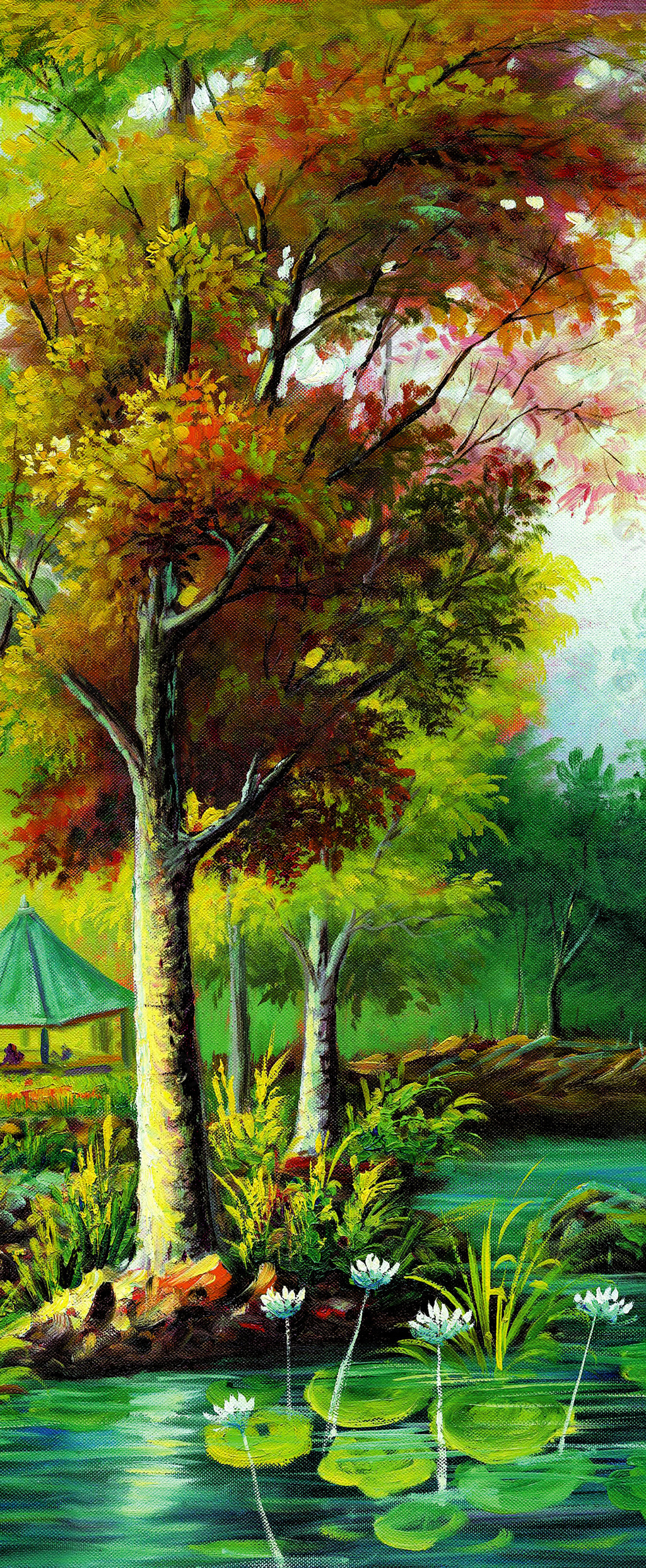 大树风景油画