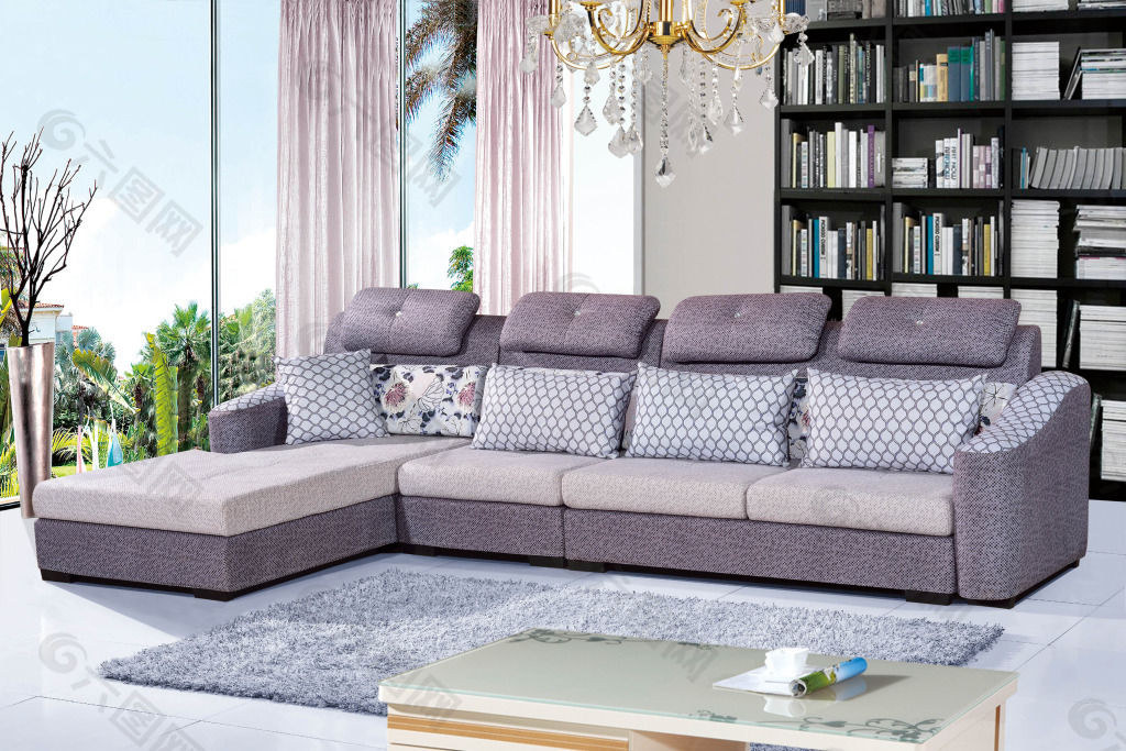 紫色沙发背景