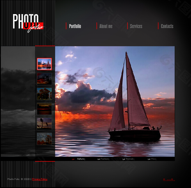 帆船网页设计flash网页模板