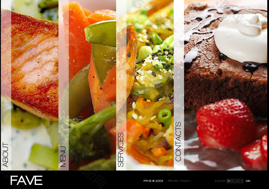 美食界面flash网页模板