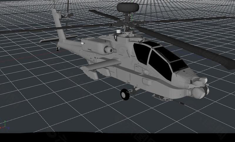C4D武装直升机模型