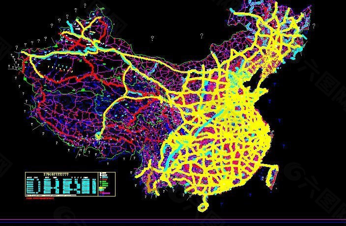 国家高速公路网CAD视图