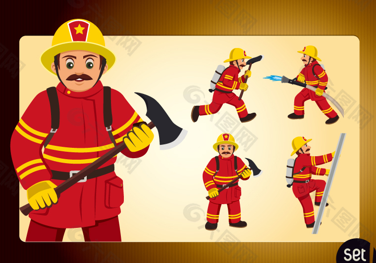 卡通消防员设计