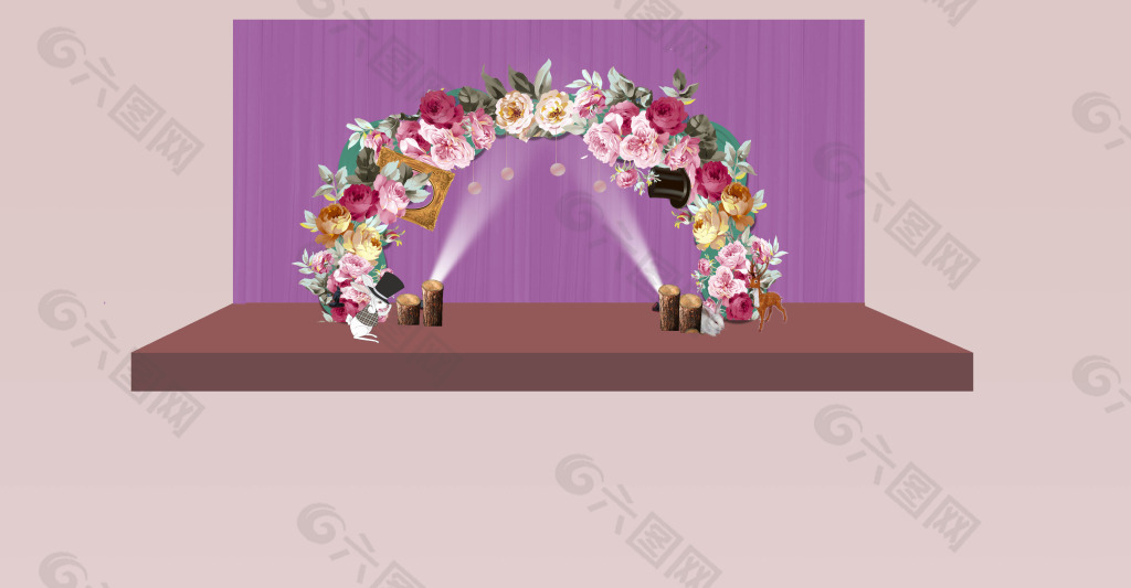 紫色森系婚礼设计图