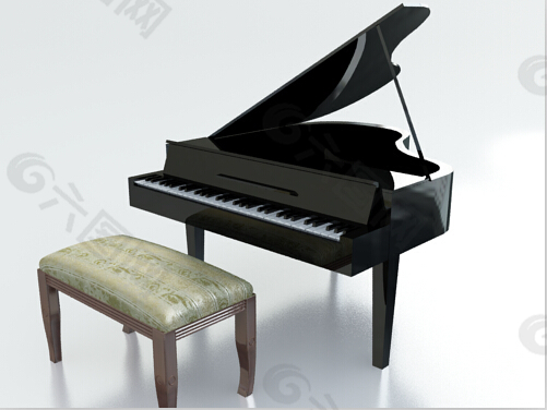 钢琴3d模型源文件下载