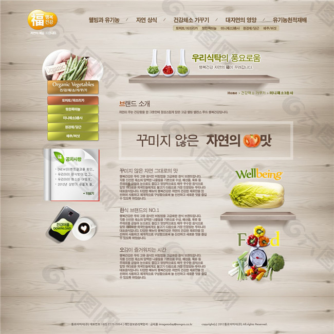 蔬菜网页psd网页模板