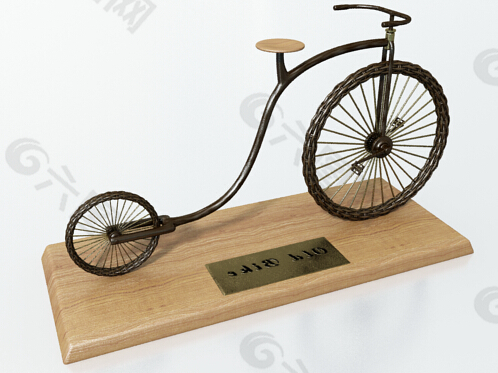自行车小摆件3d模型源文件下载