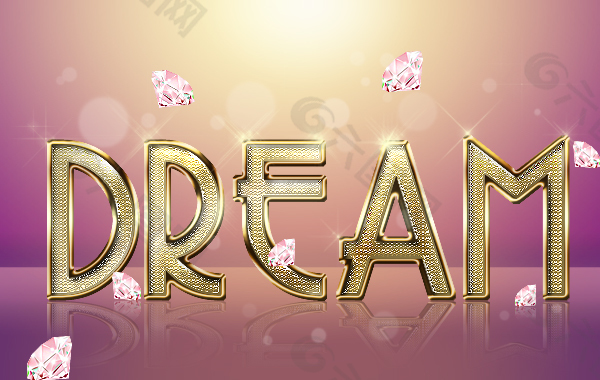 DREAM梦想金属字体设计