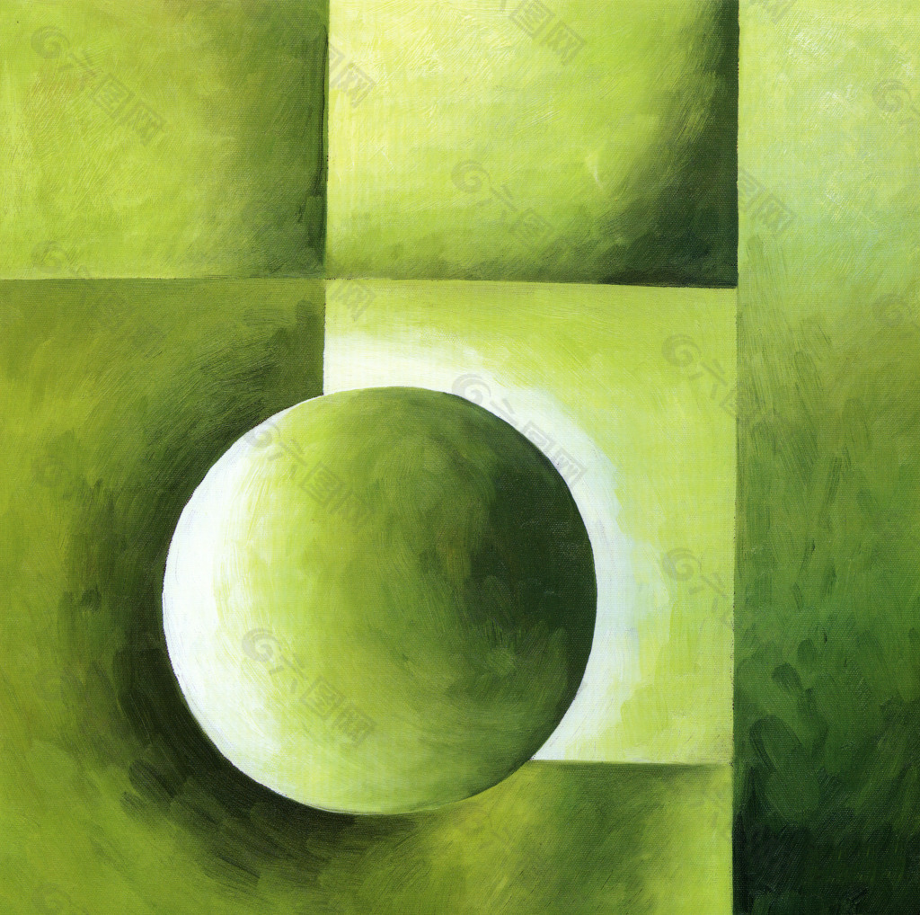 绿色 抽象无框画装饰画