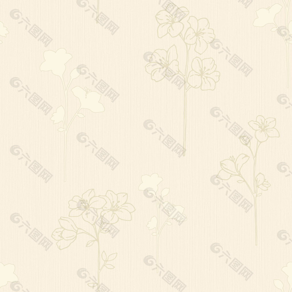 简约米黄色小树枝壁纸背景图片素材