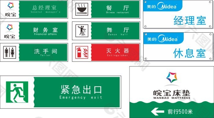 室内指示牌cdr矢量素材