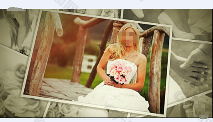 甜蜜婚礼照片回忆相册展示AE模板