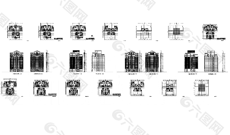 小高层cad图纸