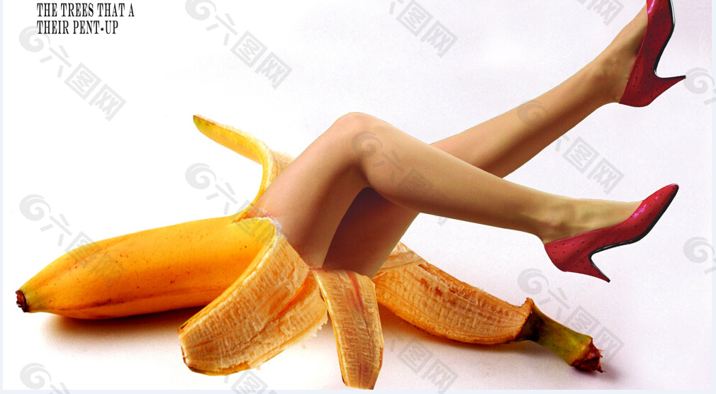 香蕉美腿创意设计PSD素材