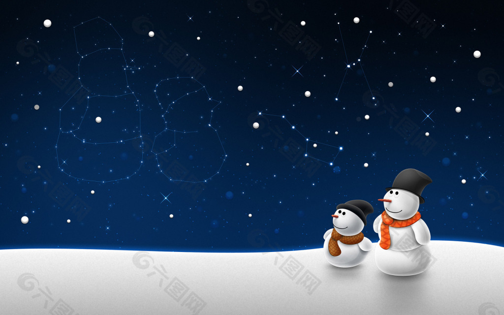 创意雪人背景