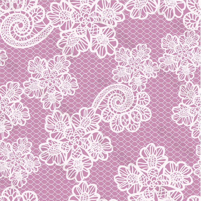 白蕾丝花卉紫底背景矢量素材.