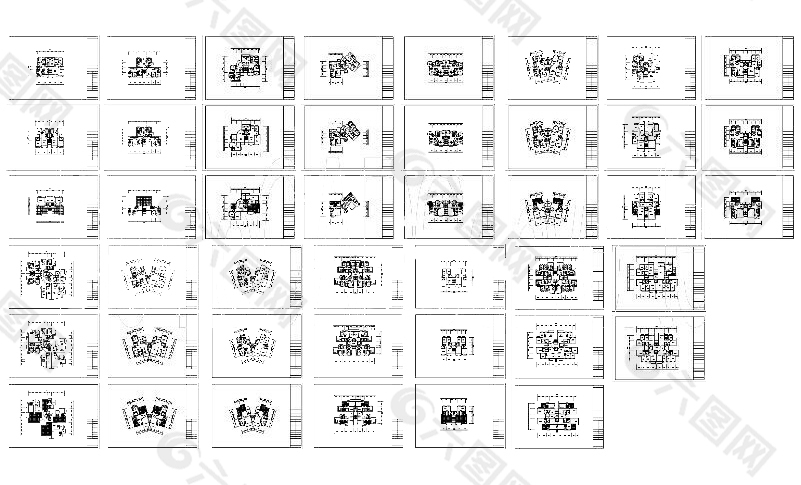 小区户型平面cad图纸