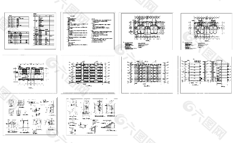 6层住宅楼cad图纸