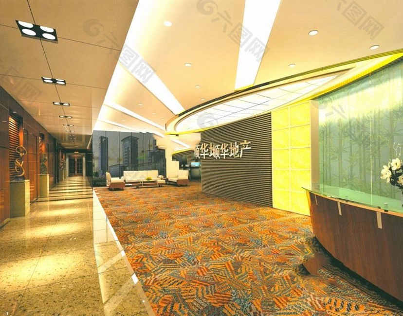 公司大厅走廊模型