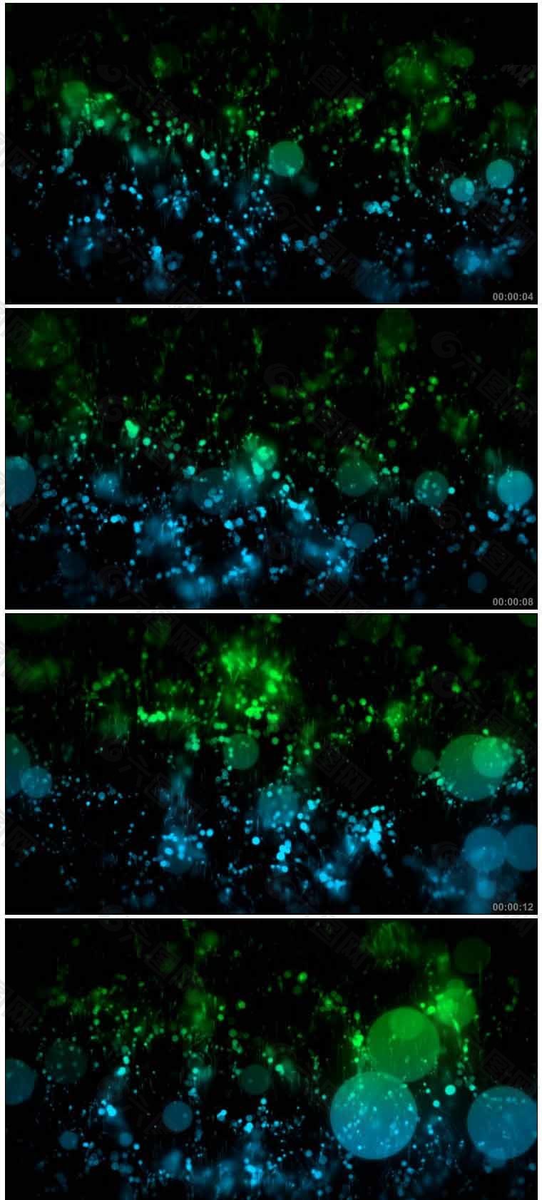 蓝绿粒子运动闪光背景高清动态视频素材