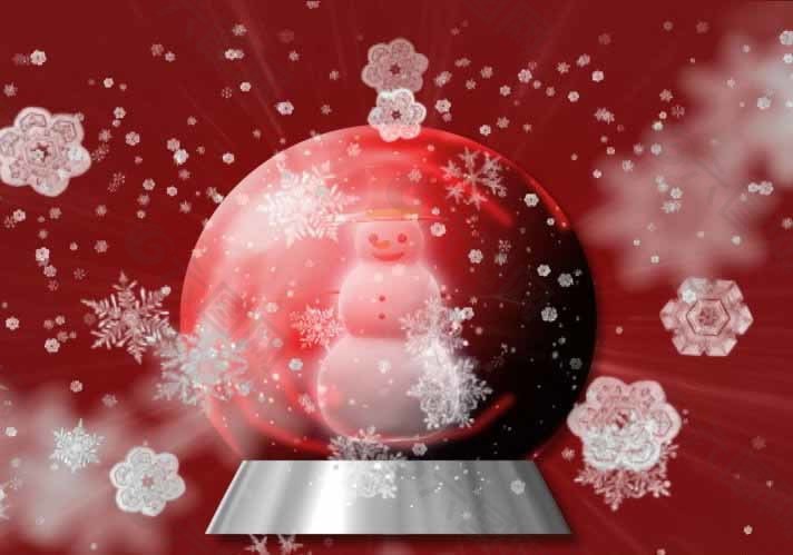 圣诞雪人下雪的礼物标清动态背景视频素材