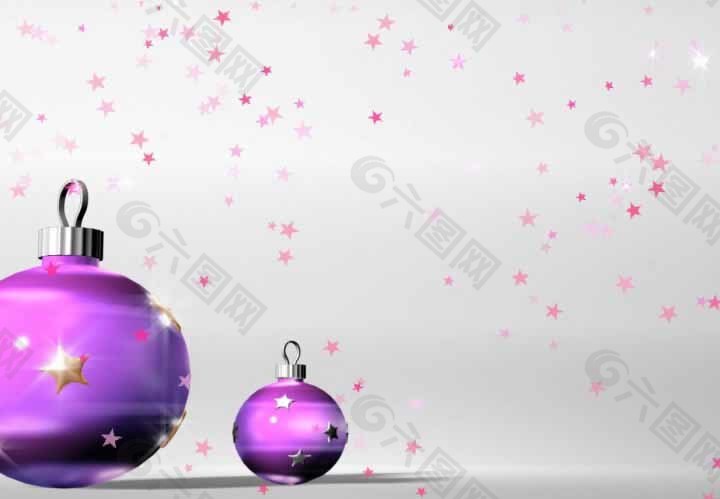 圣诞节日素材紫色球灯标清动态背景视频素材