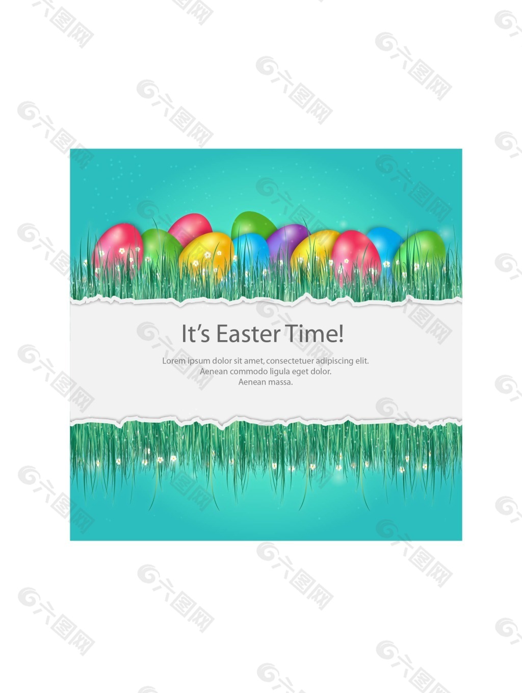 复活节背景与五颜六色的蛋