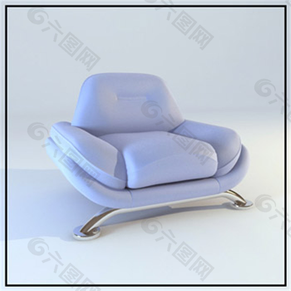 蓝色小桌椅3Ｄ模型素材