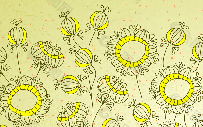 金黄手绘向日葵背景装饰装修素材免费下载(图片编号:4928758)-六图网