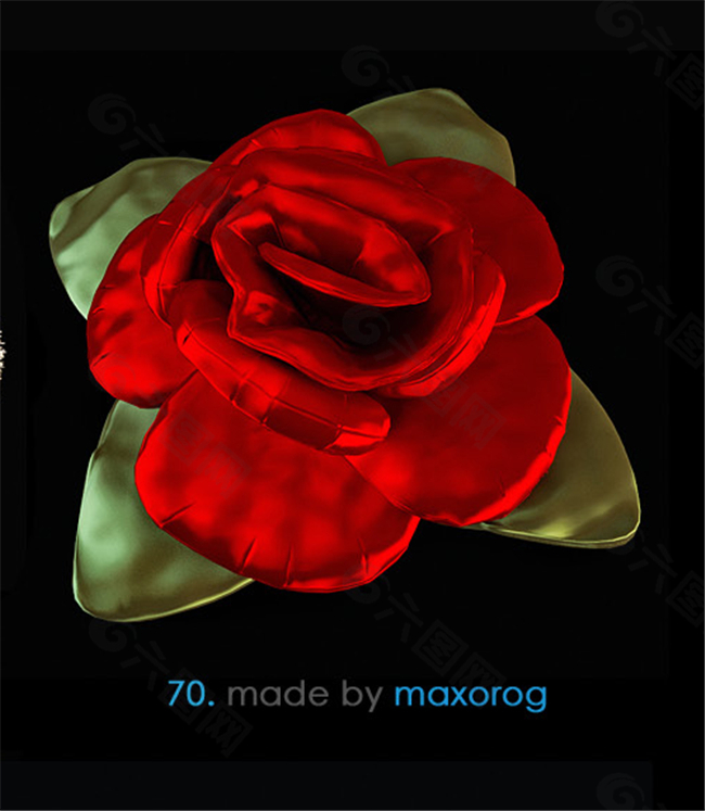 玫瑰花3d模型素材