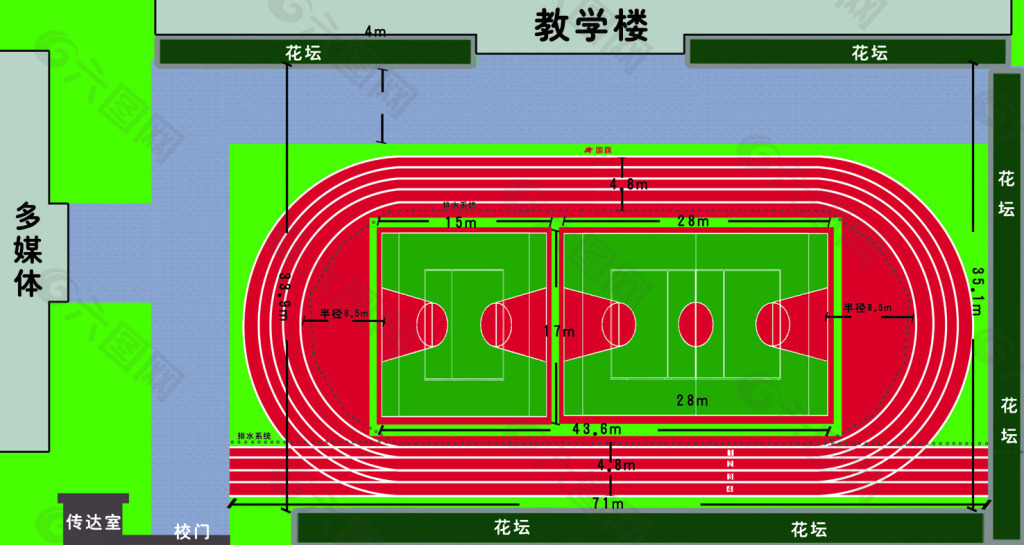 操场平面图