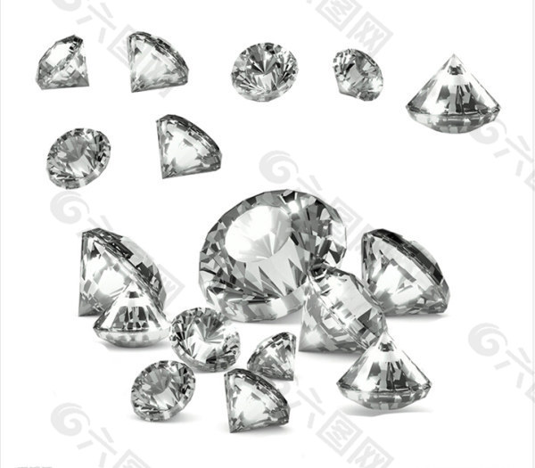 白色水晶钻石PSD素材