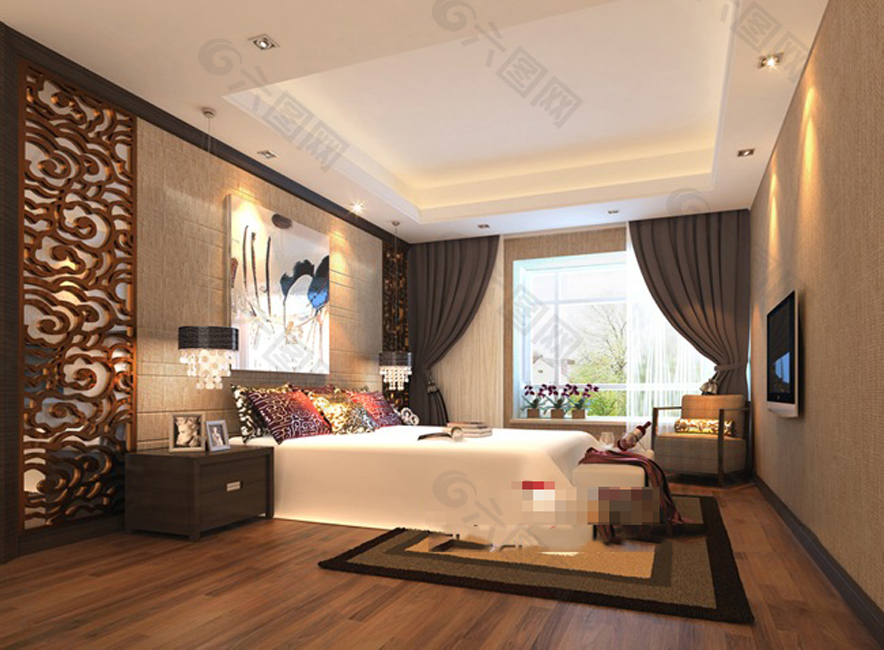 中式时尚现代卧室