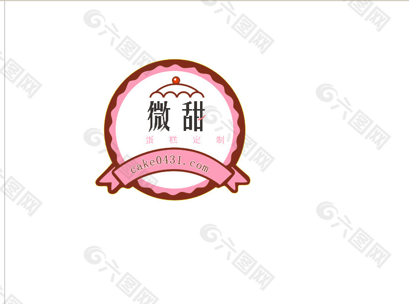 卡通花纹蛋糕logo商标