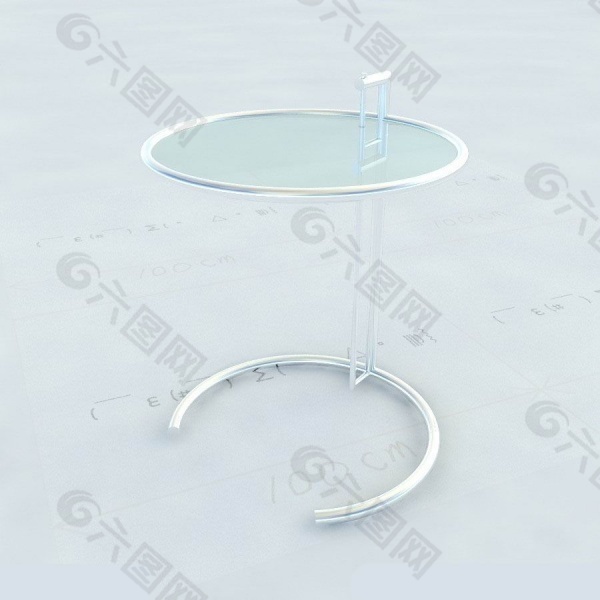 玻璃圆桌3D模型