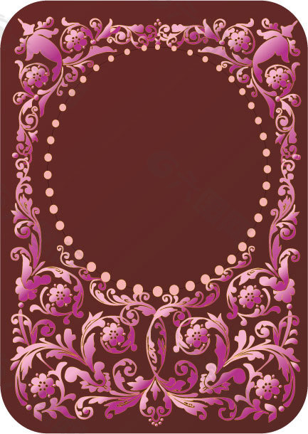 欧式紫色花纹矢量素材